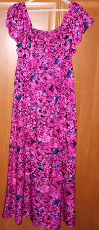 Sukienka hiszpanka maxi kwiaty peonie piwonie SHINE Raisa Plus Size