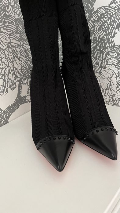 Christian Louboutin skarpetkowe botki z kolcami 38 Dovi Dora 100