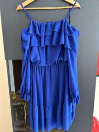 Chabrowa sukienka z falbanami rozmiar uniwersalny