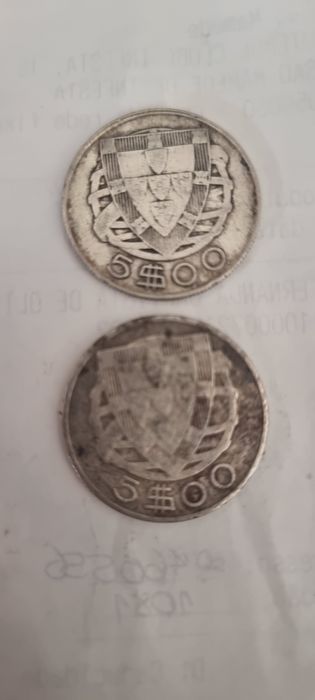 Moedas de 5 escudos/ 1933/1948.