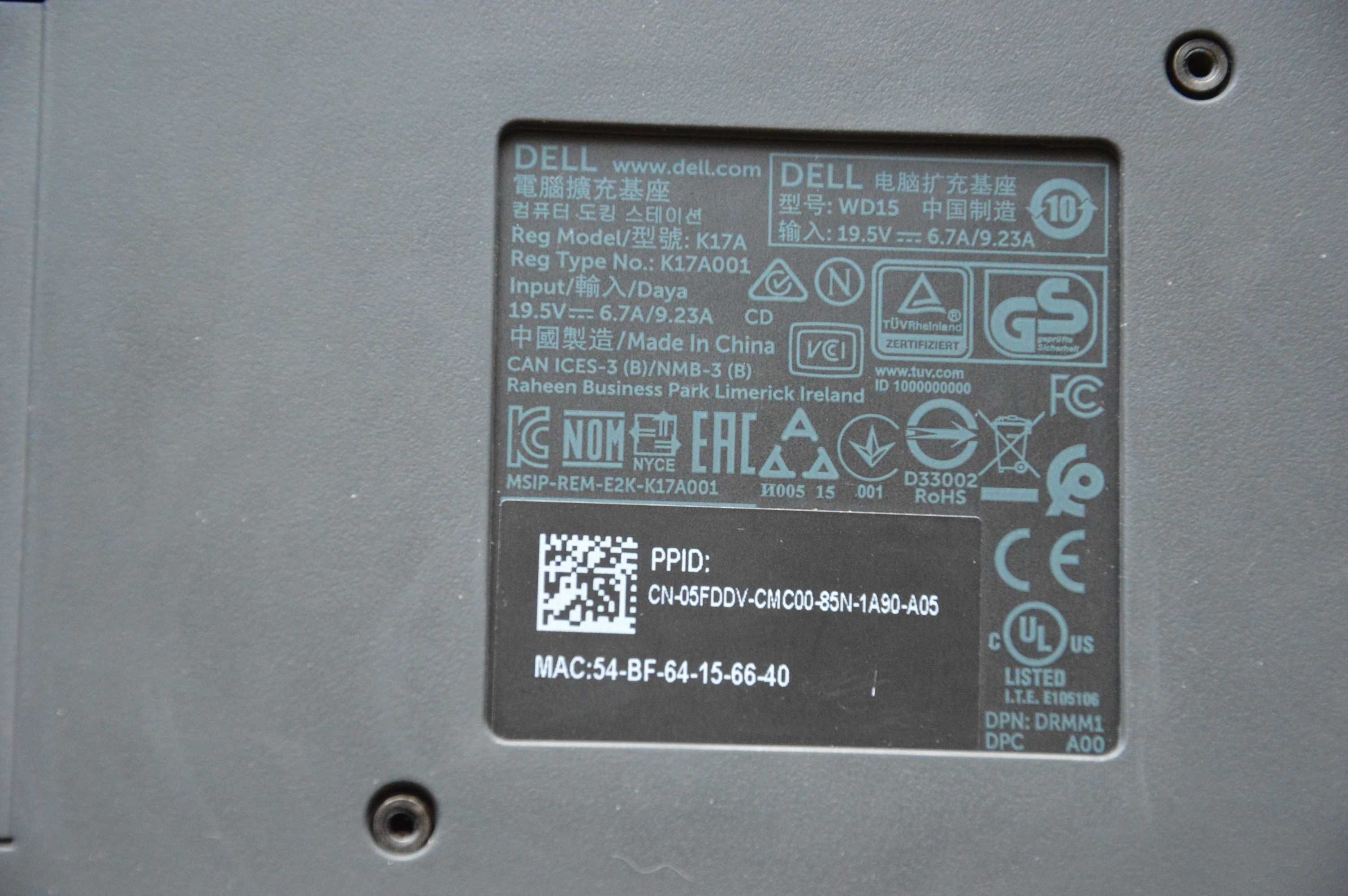 Док-станция Dell WD15 K17A