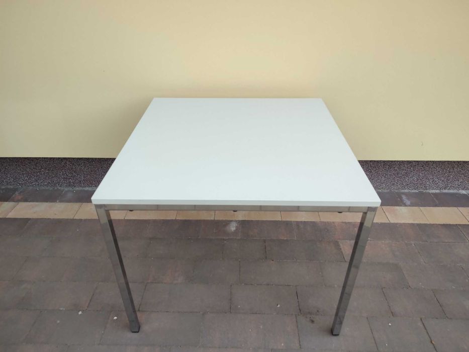 Stół 90x90 chromowane nogi masywny biuro kantyna jadalnia biurko 23kg