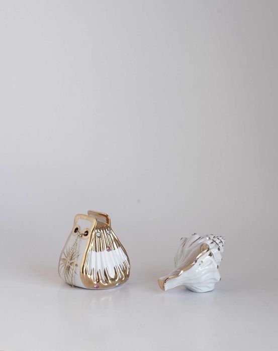 Conjunto quatro peças Capodimonte com cristais Swarovski