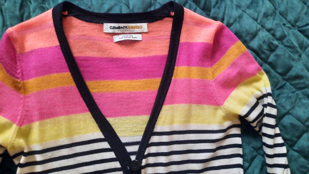 Sweterek w paski 100% wełna merino r. S