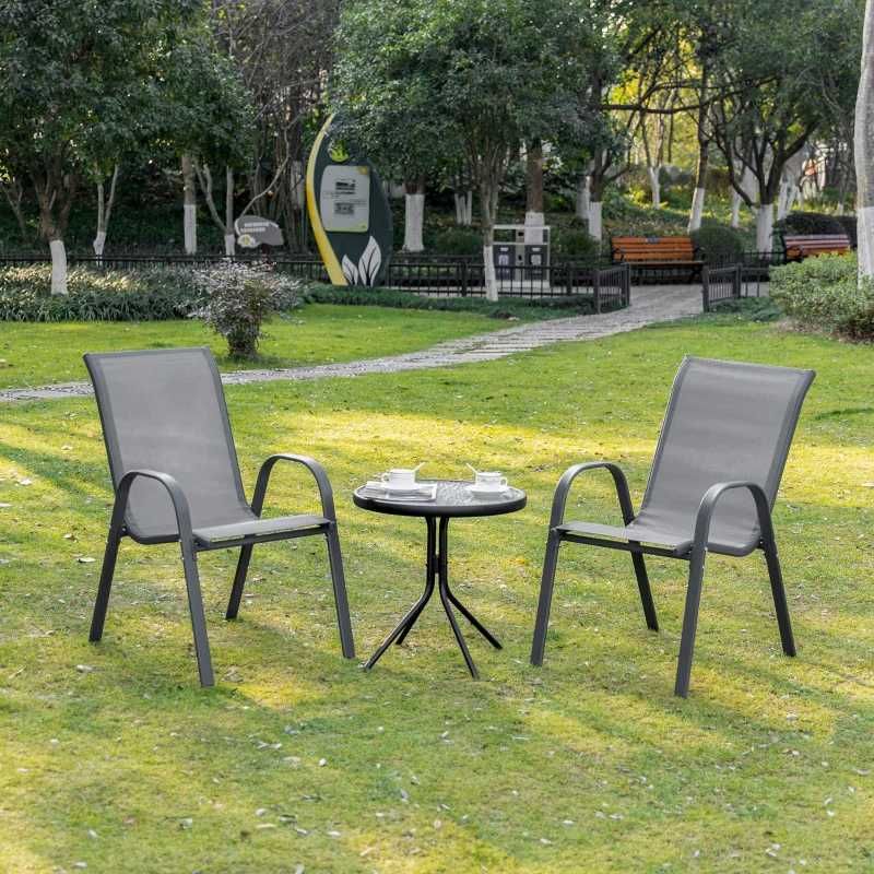 Krzesła 2 szt. ogrodowe do ogrodu metalowe