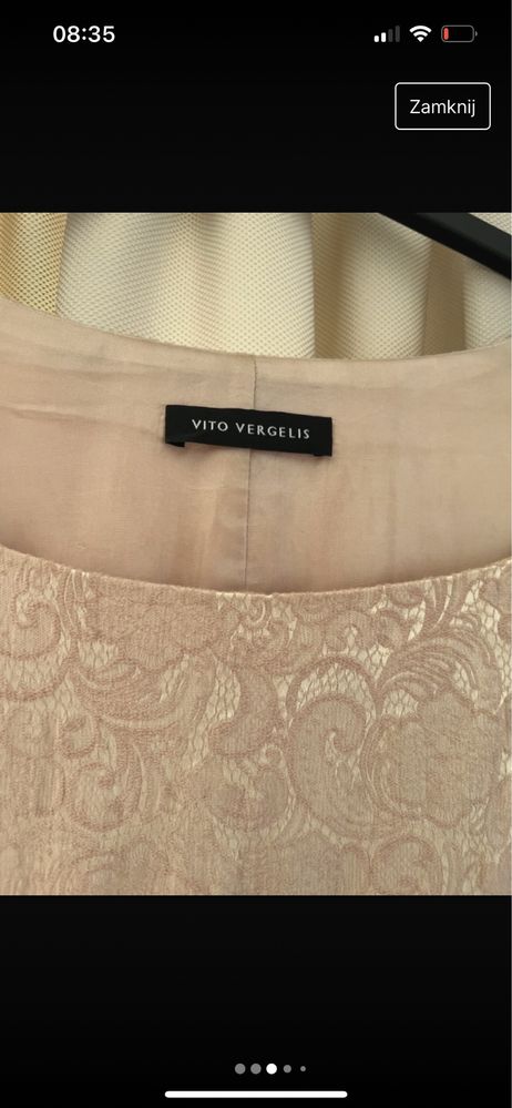 Koronkowa sukienka z haftem Paisley Vito Vergelis 44