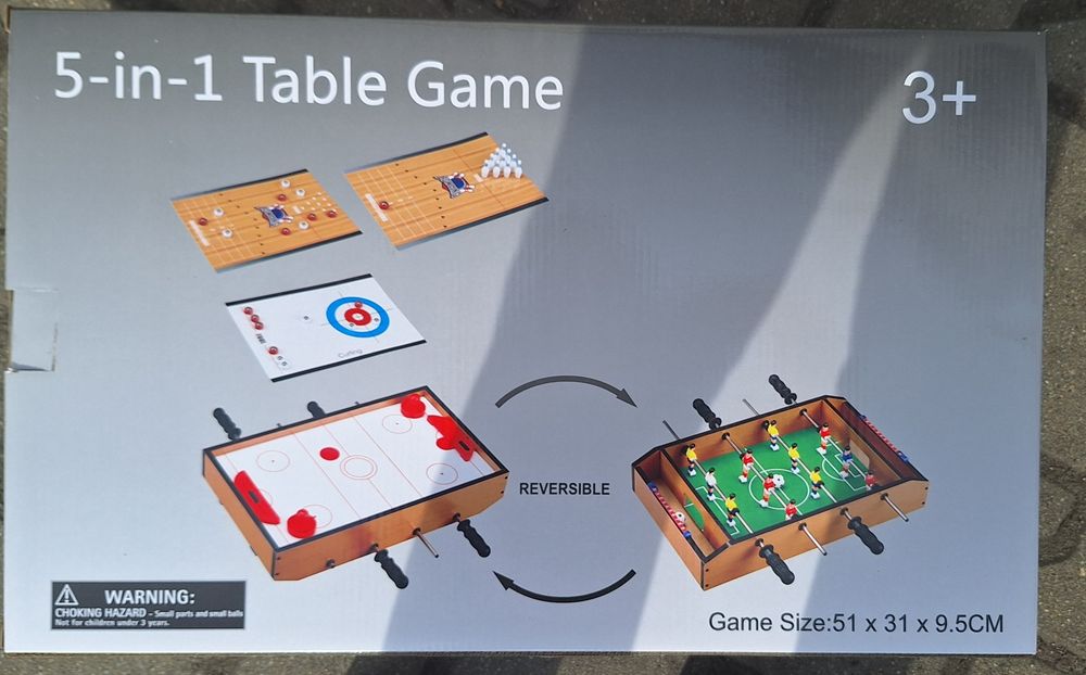 Zestaw Gier Stołowych 5w1 piłkarzyki hokej kręgle