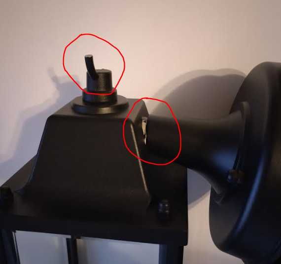 Kinkiet/latarnia montowana na ścianie, kolor czarny, E27 CGC