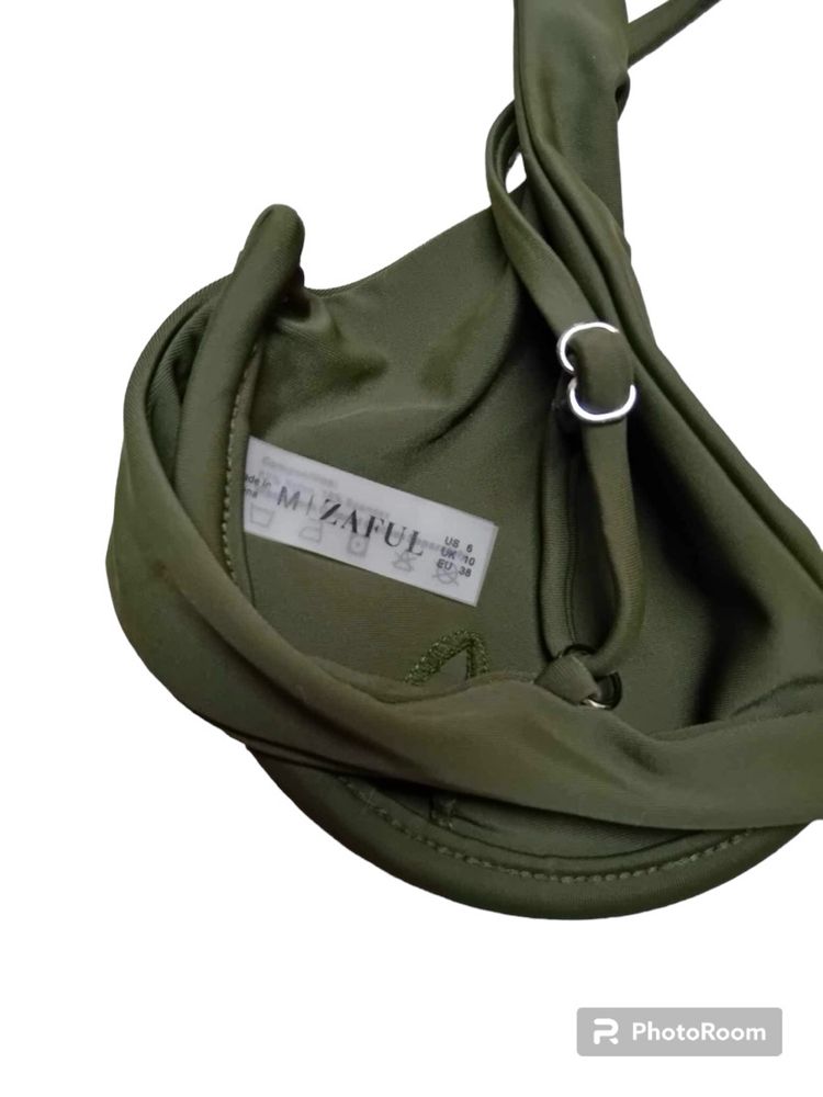 Góra od stroju kąpielowego bikini M 38 zaful zielona khaki