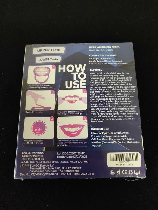 Tiras Branqueadoras Dentárias - Novas e Seladas