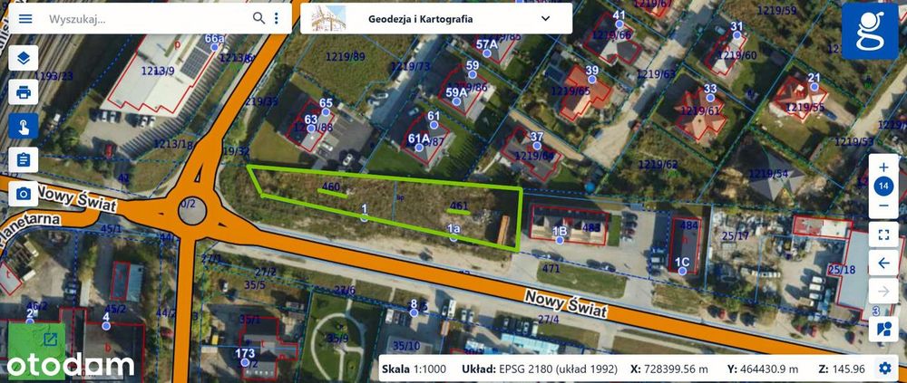 Działka budowlana z projektem budynku usługowo-mieszkalnego. GD-Osowa