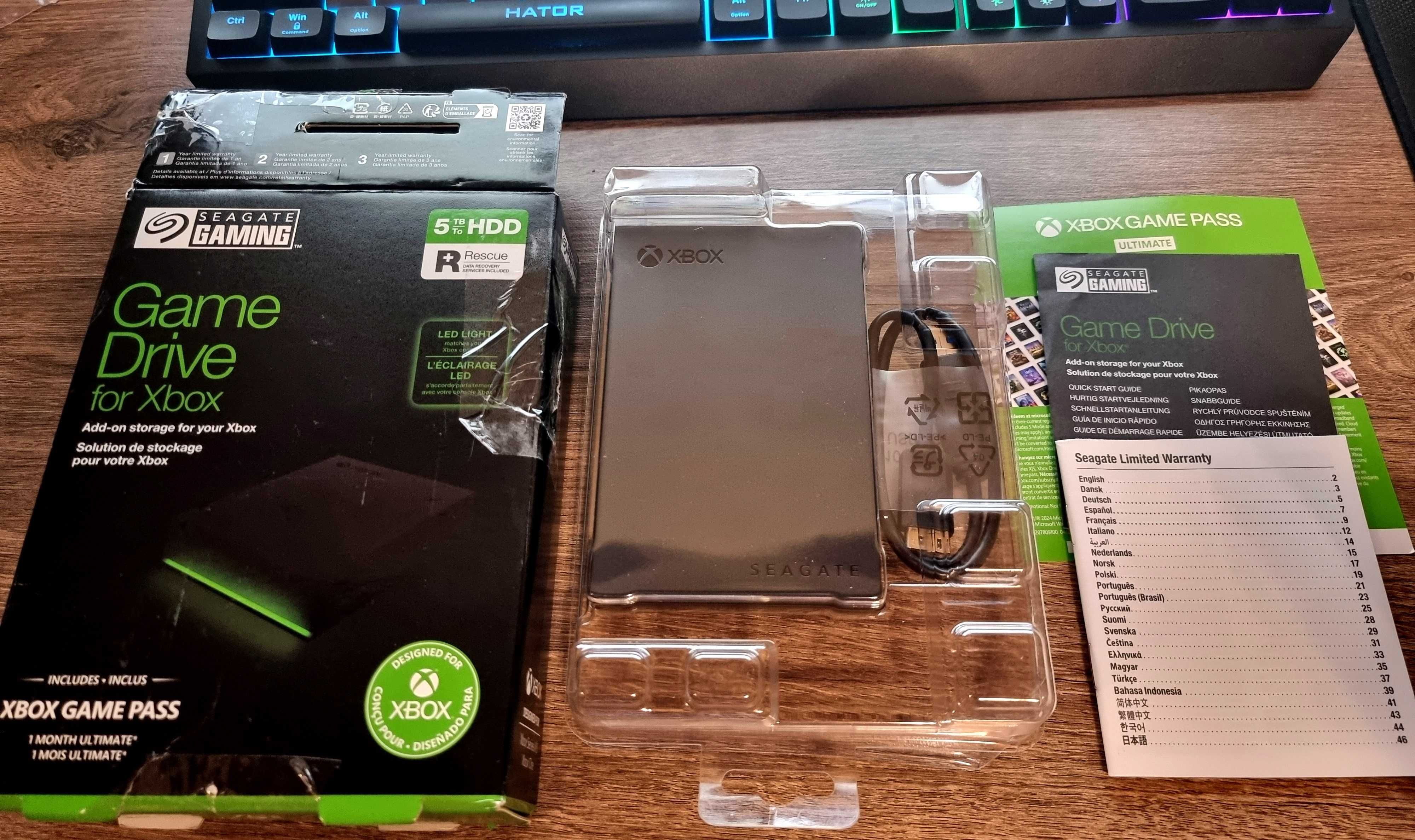 Внешний 2.5 USB 5TB жесткий диск Seagate XBOX Drive RGB + Game PASS