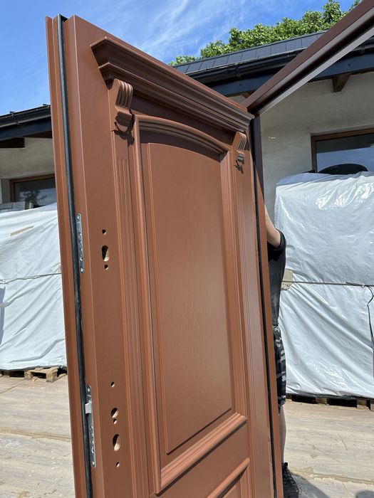 Drzwi zewnętrzne drewniane dwuskrzydlowe Na kazdy wymiar Montaż Polska