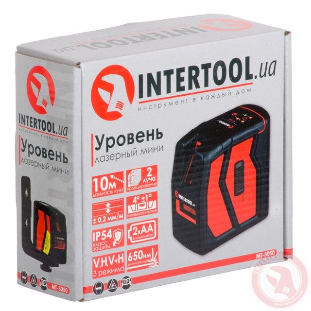 Уровень лазерный.2 лазерные головки INTERTOOL MT-3050