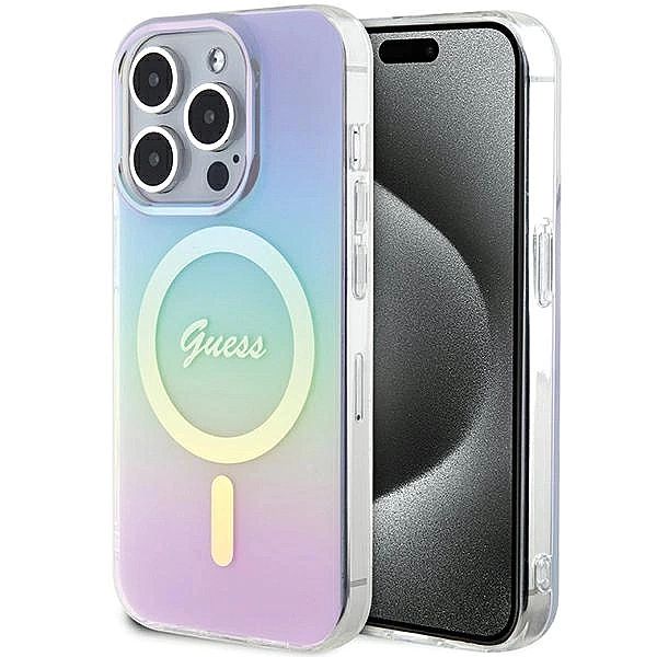 Etui Guess IML Iridescent MagSafe na iPhone 15 Pro Max 6.7" - fioletow
