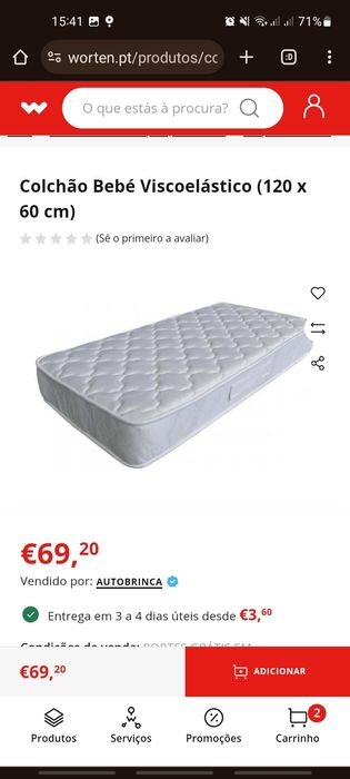 Berços e colchão novos
