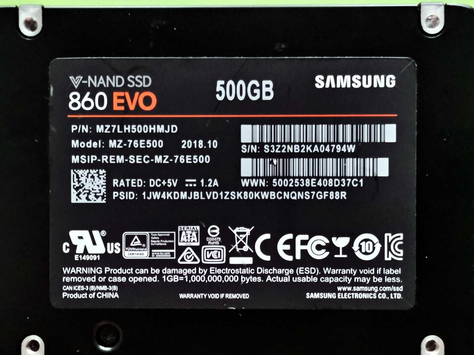 SSD 500GB Samsung 860 EvO