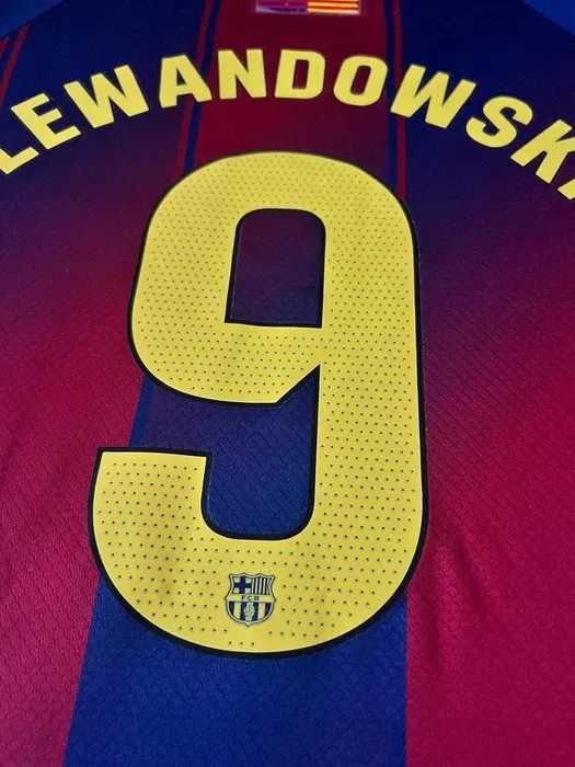 Strój FC Barcelona Lewandowski 9 Zestaw Komplet 135-145 cm wzrostu