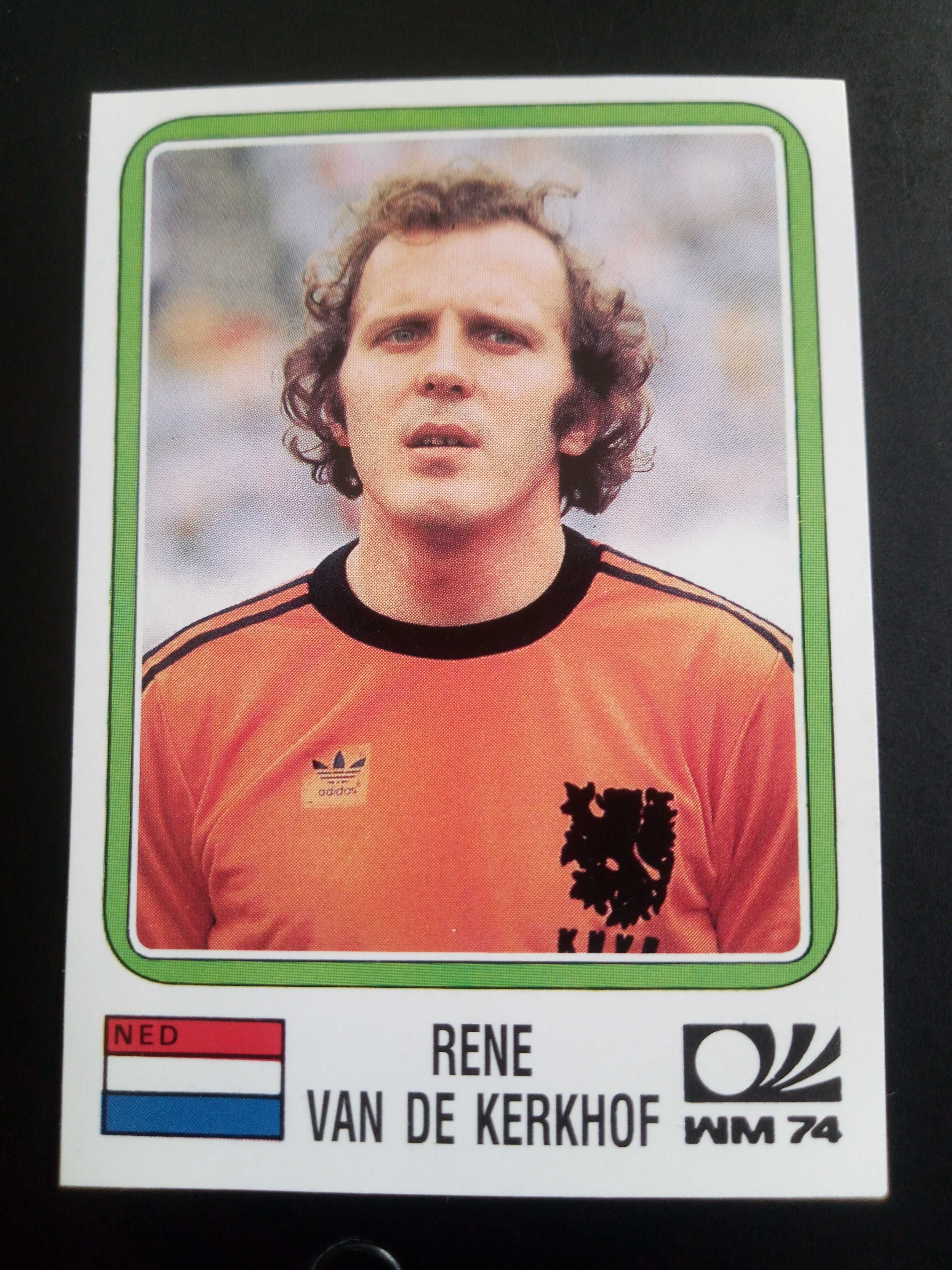 Cromo Panini World Cup Story de Rene Van de Kerkhof no Mundial 74