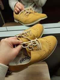Оксфорды женские Туфли ботинки шнурки 35 36 37 23 23,5 см желтые за
