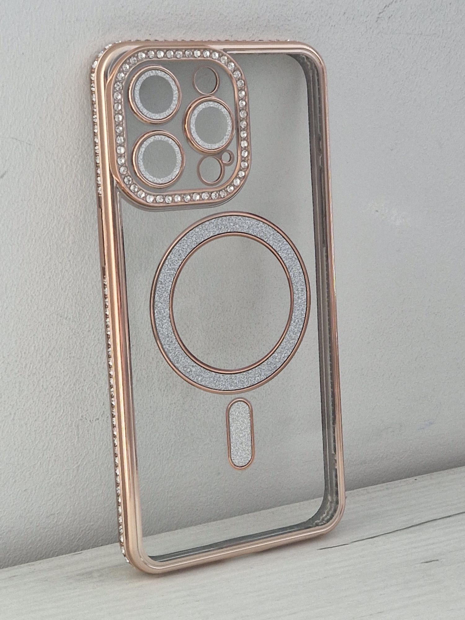 Bling Magsafe Case do Iphone 15 Pro Max złoty