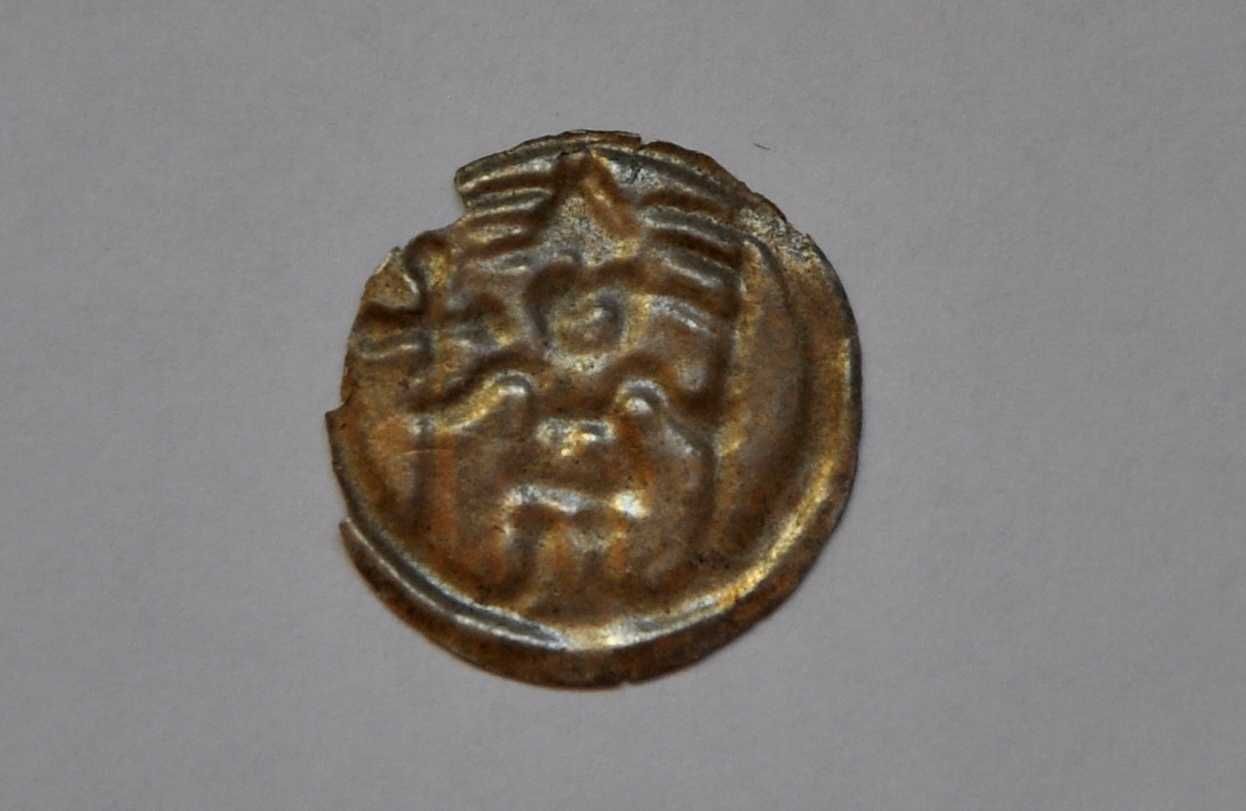 Kujawy.Brakteat II połowa XIII wieku.Stan1-/2+.Piękny