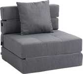 Fotel,sofa ,pojedyńcza do spania,  z poduszką , kolor szary, Homcom