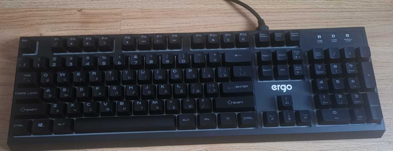 Игровая клавиатура Ergo KB-830HB, мембранно-механическая, идеал