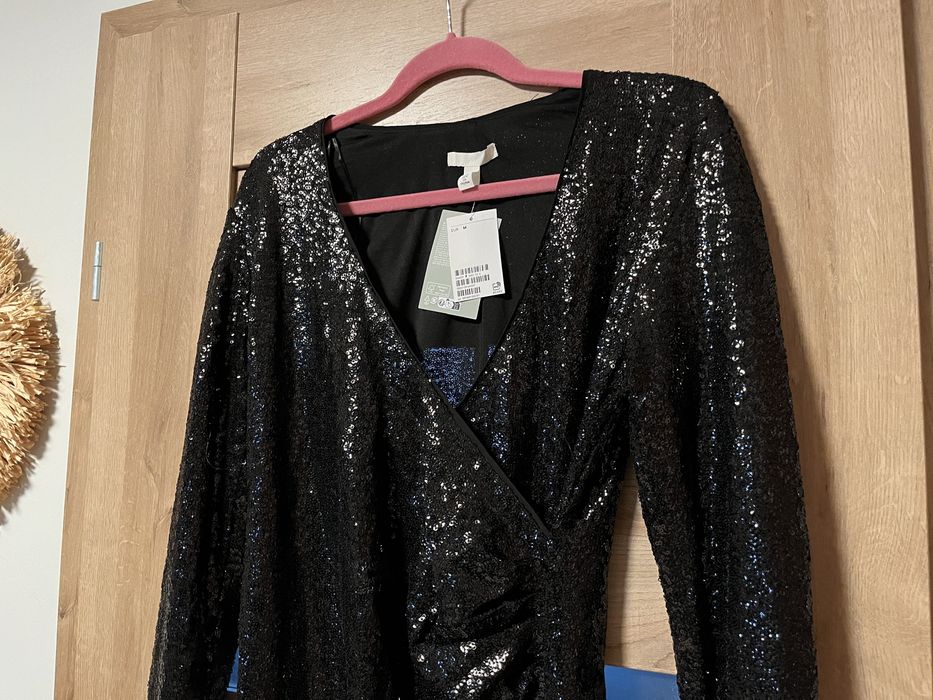H&M sukienka cekinowa M Nowa cekiny impreza sylwester