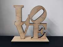 Statuetka, ozdoba napis LOVE Walentynki decoupage