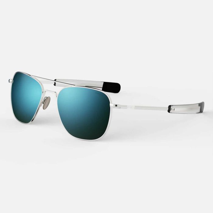 Randolph Aviator-23k White Gold & Cobalt XL (61mm) Polarized