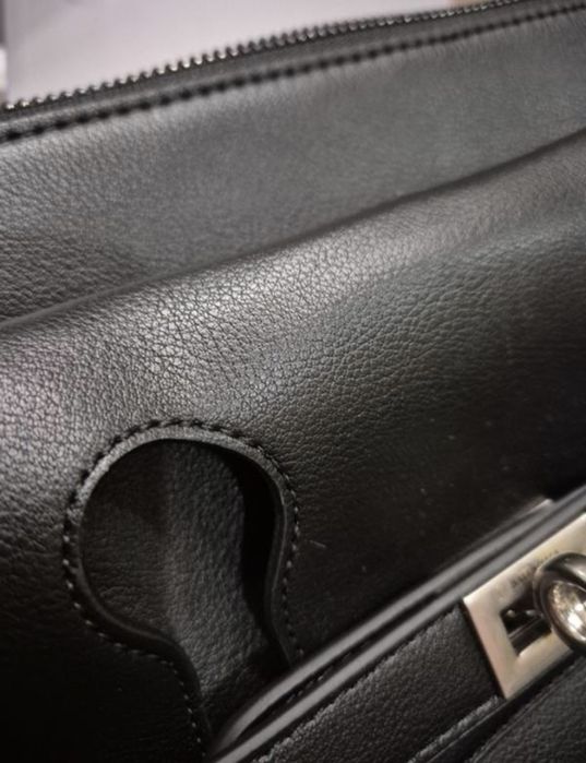 Сумка чорна шкіра 27×20см