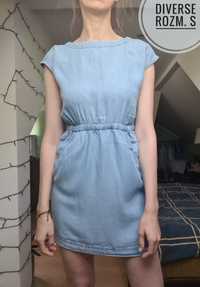 Diverse krótka sukienka 100% lyocell w rozmiarze S niebieska
