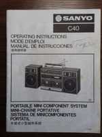 Инструкция оригинальная магнитолы SANYO C40