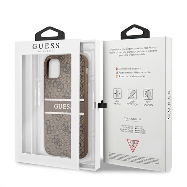 Guess GUHCN614GDBR iPhone 11 / Xr 6,1"brązowy/brown hardcase 4G Stripe