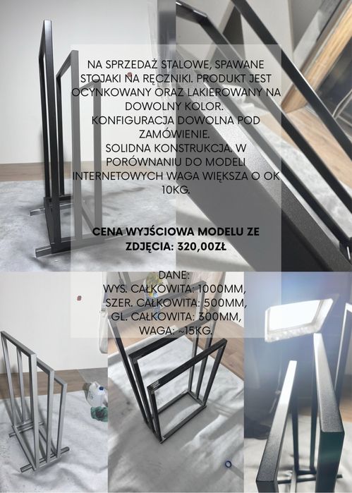 Stojak  na ręczniki spawany stalowy (wieszak)
