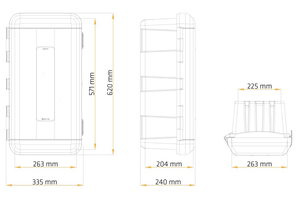 Skrzynka na gaśnicę 6kg DAKEN REGON 620x335x240mm czerwona