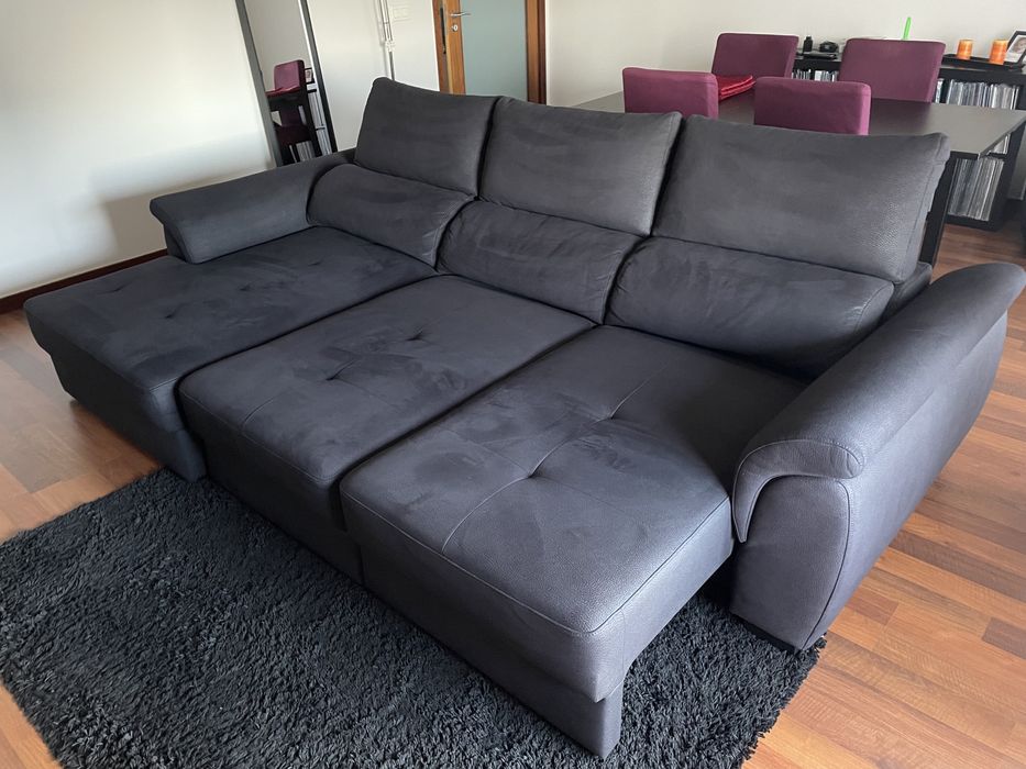 Sofá Chaise Longue Preto.