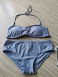 Kostium kąpielowy z flamingiem - strój kąpielowy błękitny - bikini