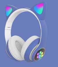 Бездротові навушники Bluetooth wireless з вушками та LED підсвіткою