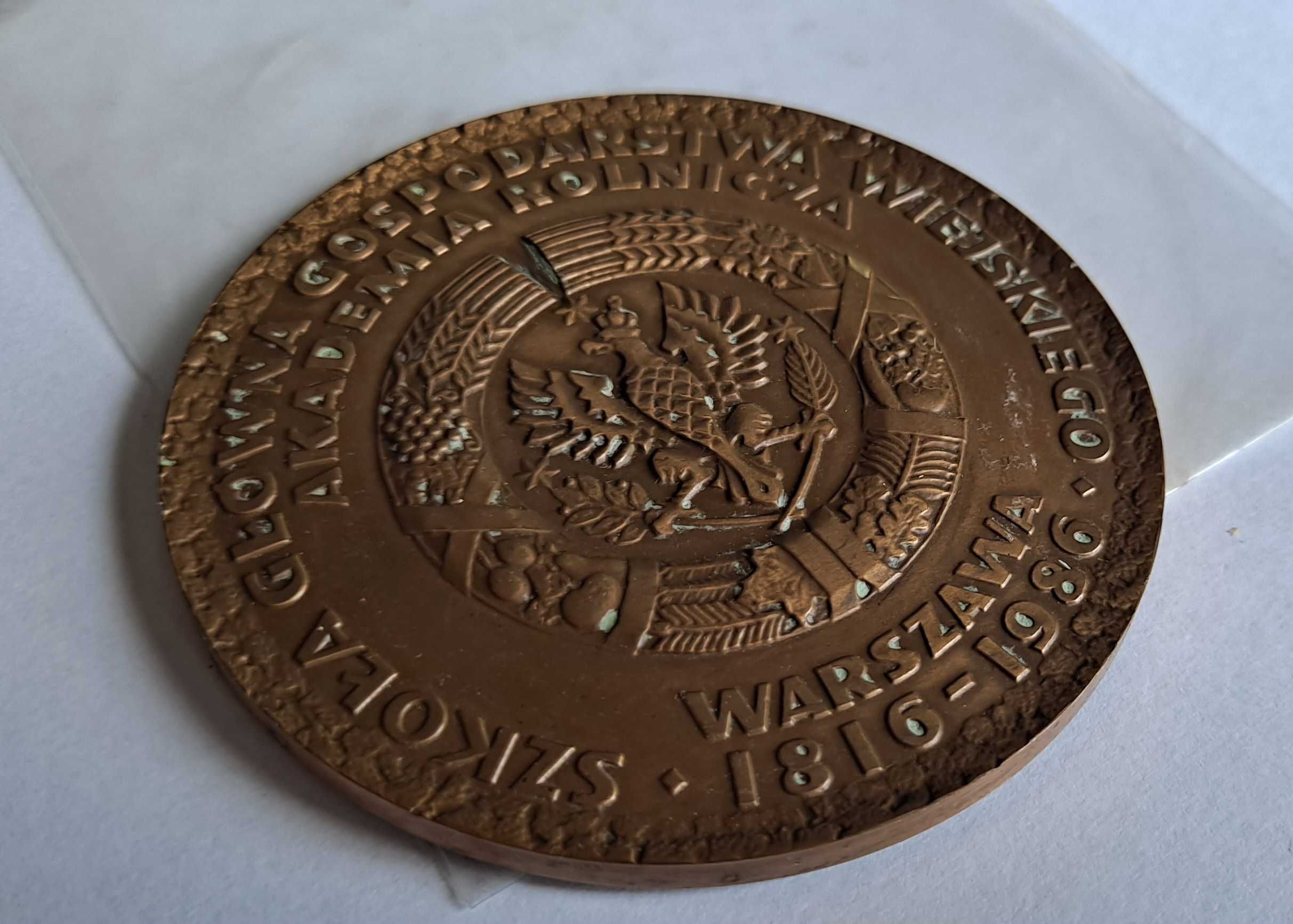 Medal z brązu Szkoła Główna Gospodarstwa Wiejskiego Warszawa