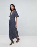 ASOS granatowy kombinezon paski rozporki XS 34