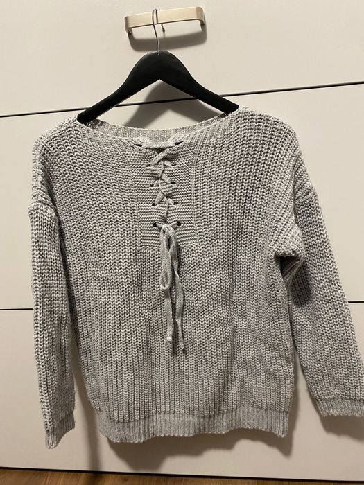 Jasnoszary sweter made in Italy r uniwersalny