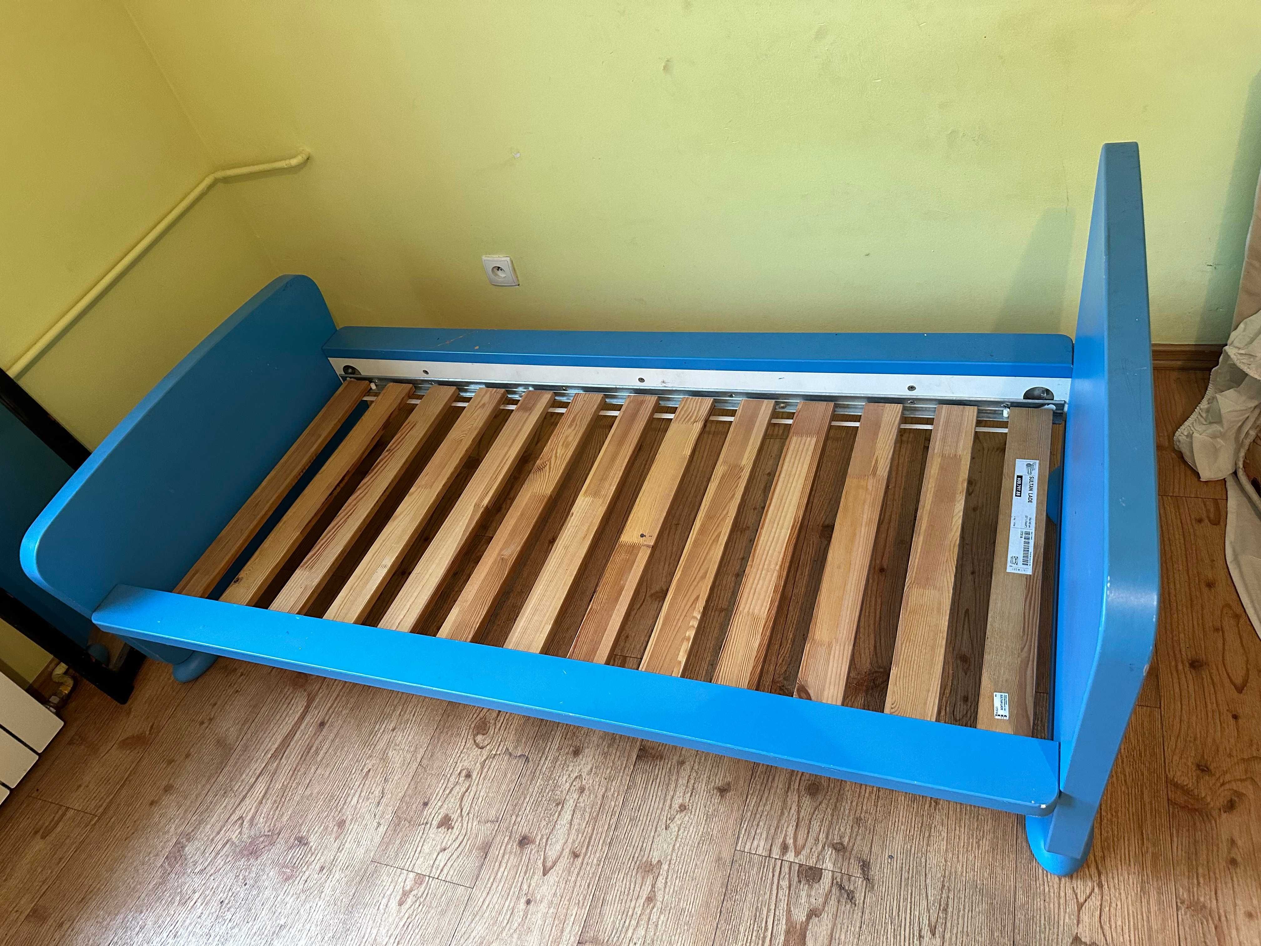Łóżko Ikea Niebieskie dla Dziecka Dziecięce Mammut Sultan Lade 170x90