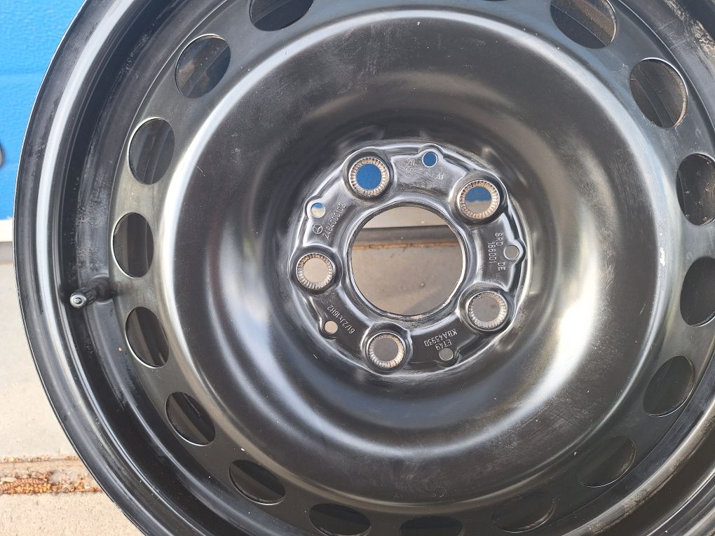 Komplet 5 prawie nowych felg stalowych 16" 5x112 Mercedes