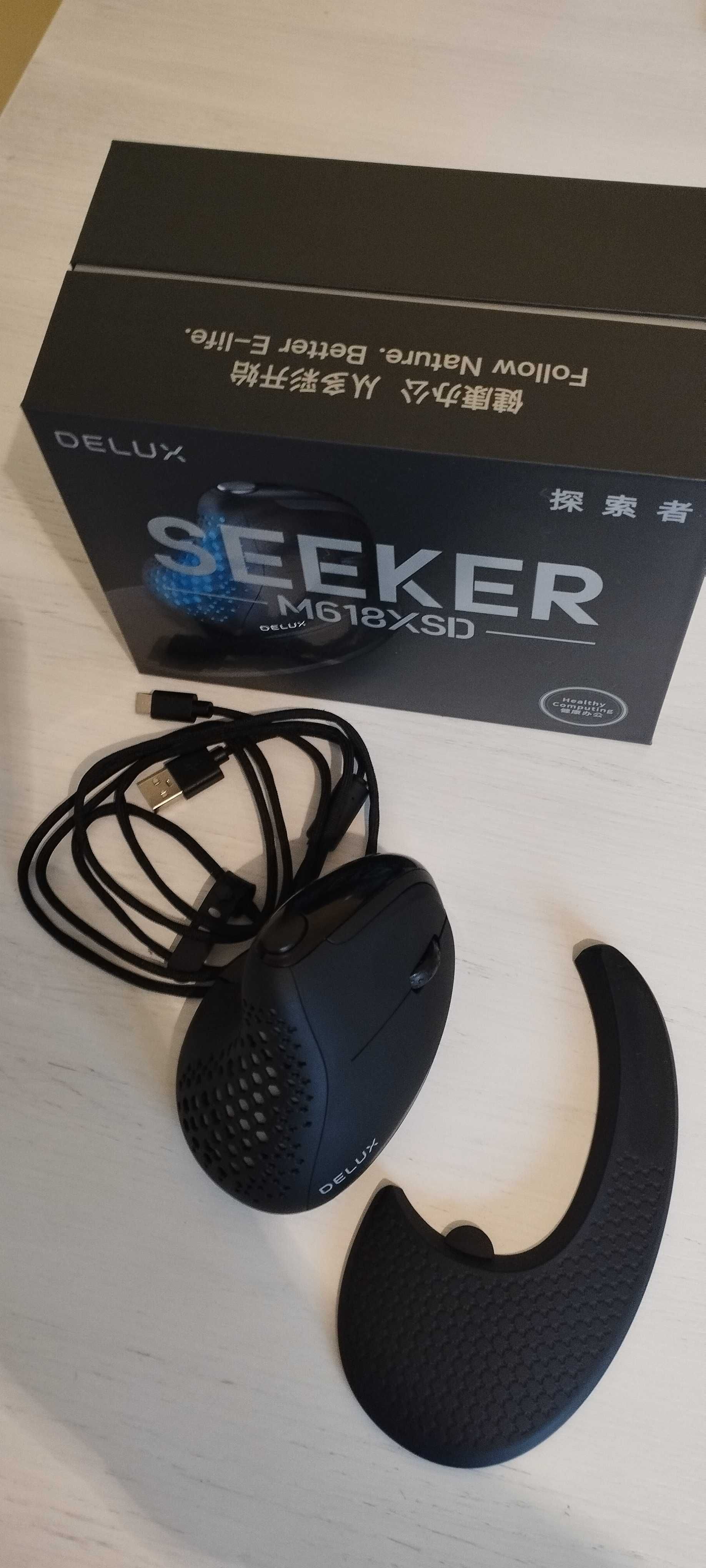 Delux M618 XSD Seeker Pionowa ergonomiczna myszka 2.4G BT4.0