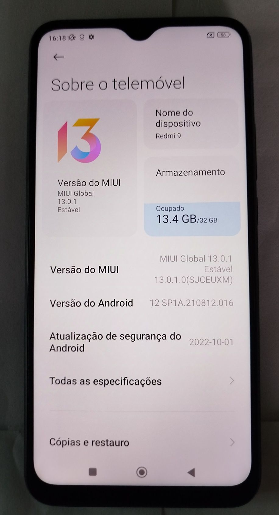 Telemóvel Xiaomi Redmi 9