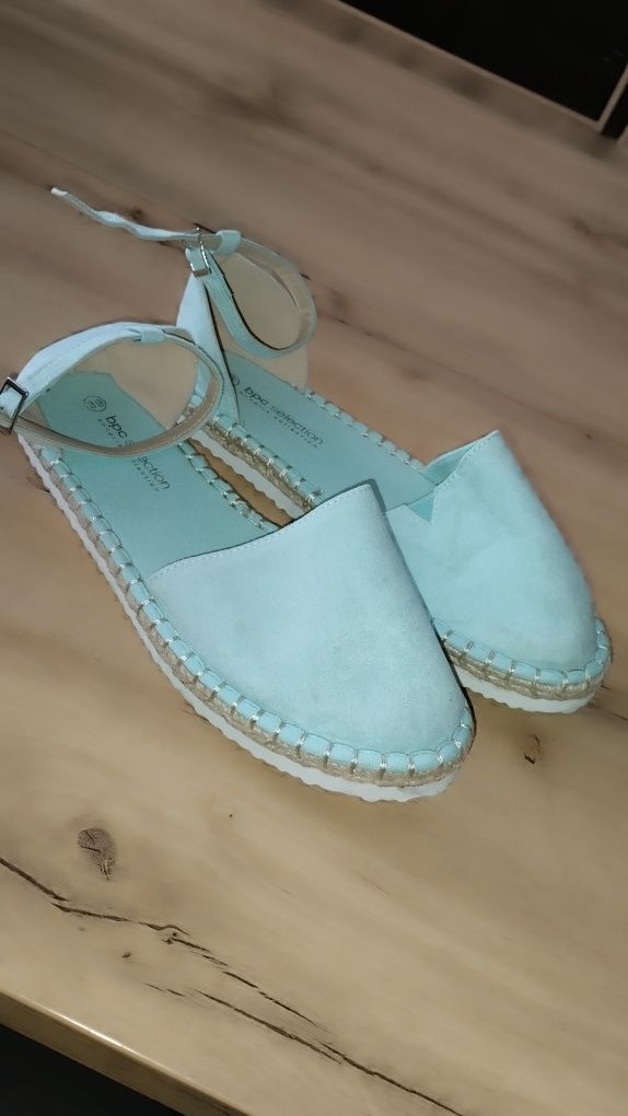 Espadryle zapinane 39 miętowe buty damskie letnie Bon Prix