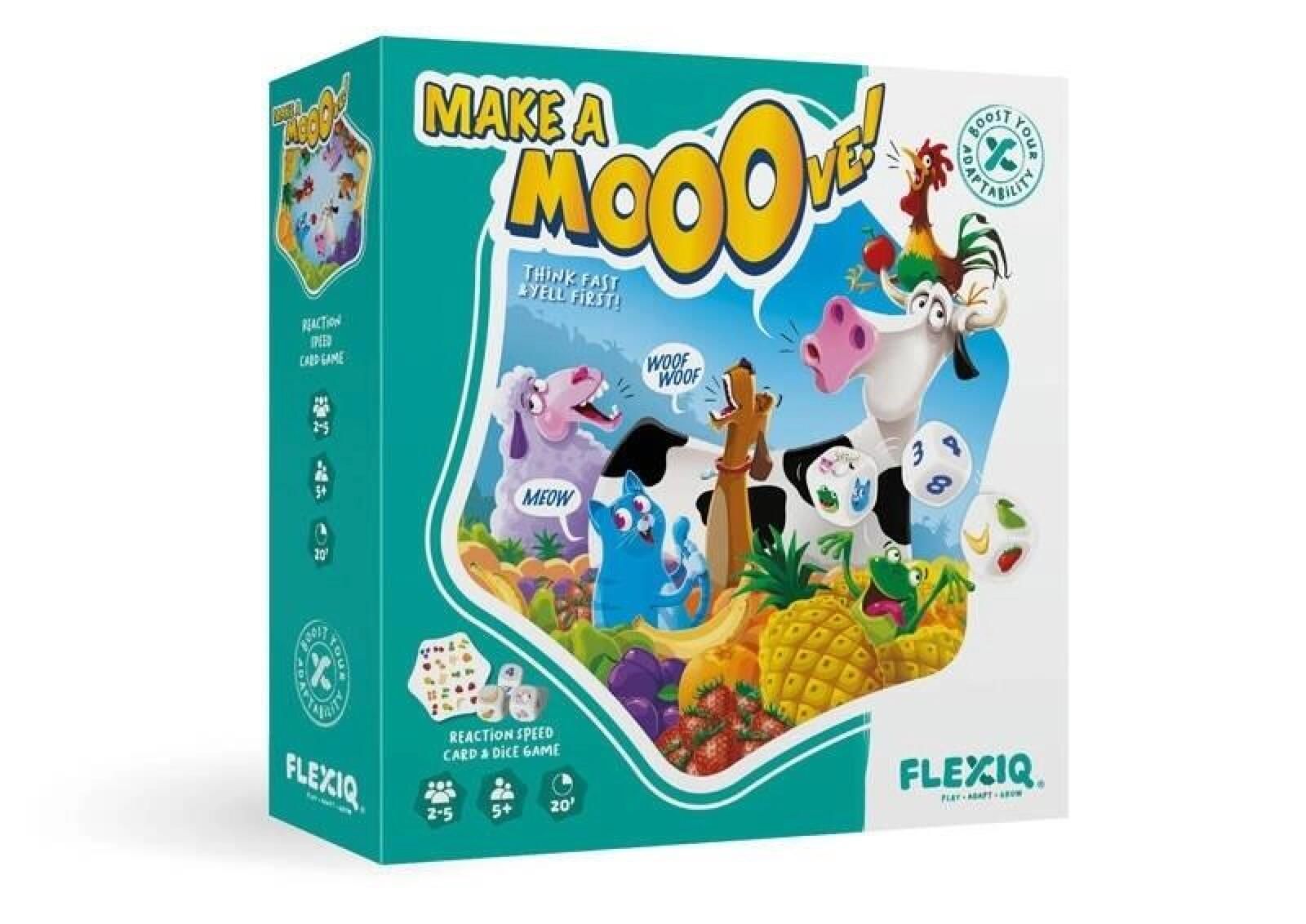 Make a Mooove! - gra w karty i kości FLEXIQ pudełko,185x185 mm