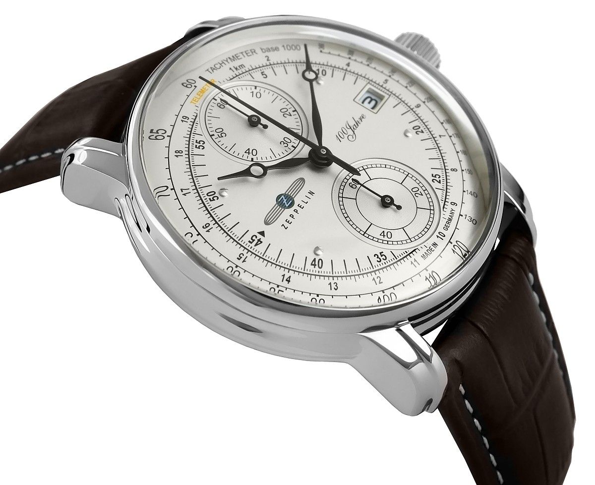 zegarek męski zeppelin 100 yahre chronograph 8670-1 + box